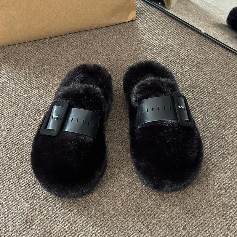 Muffin 2025 Herbst und Winter Plüsch Dicke Sohle Neue Internet-Berühmtheit Baumwollpantoffeln Tasche Kopfbedeckung Haushalt Flauschige Pantoffeln Frauen