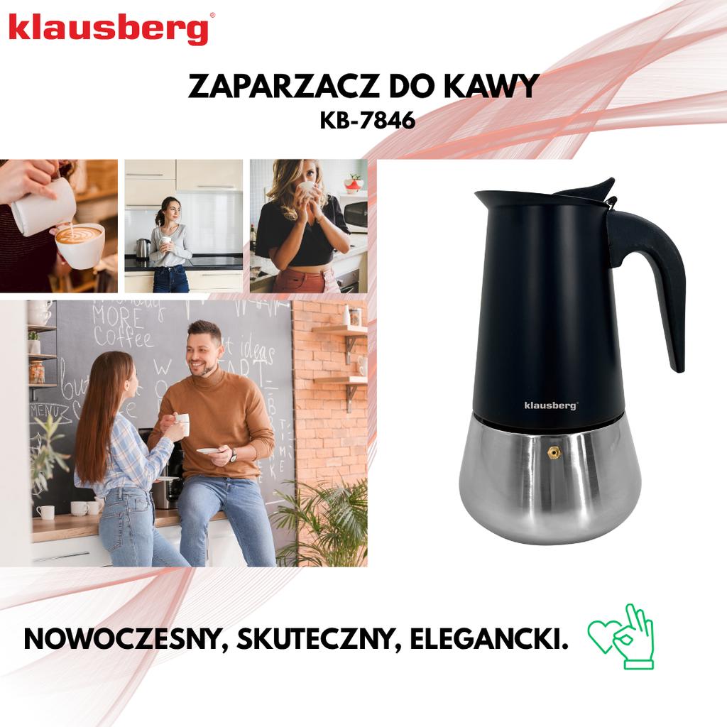 Kawiarka espresso kafeterka ciśnieniowa KLAUSBERG 450ml (9 filiżanki) KB-7846