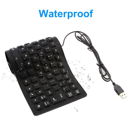 85 Keys Portable USB Mute Silicone Foldable Wired Keyboard for Laptop/Computer