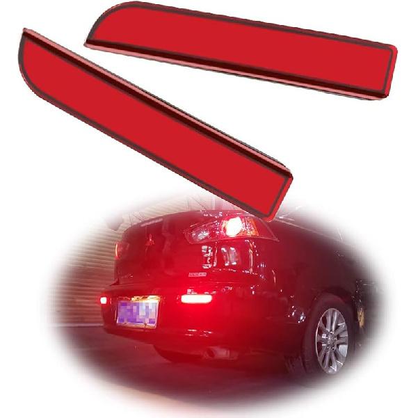 GTINTHEBOX Smoked Lens Led Rear Bumper Reflector Brake Tail Light With Sequential Turn Signal Lamps And Strobe Brake Lighting For Mitsubishi Lancer,