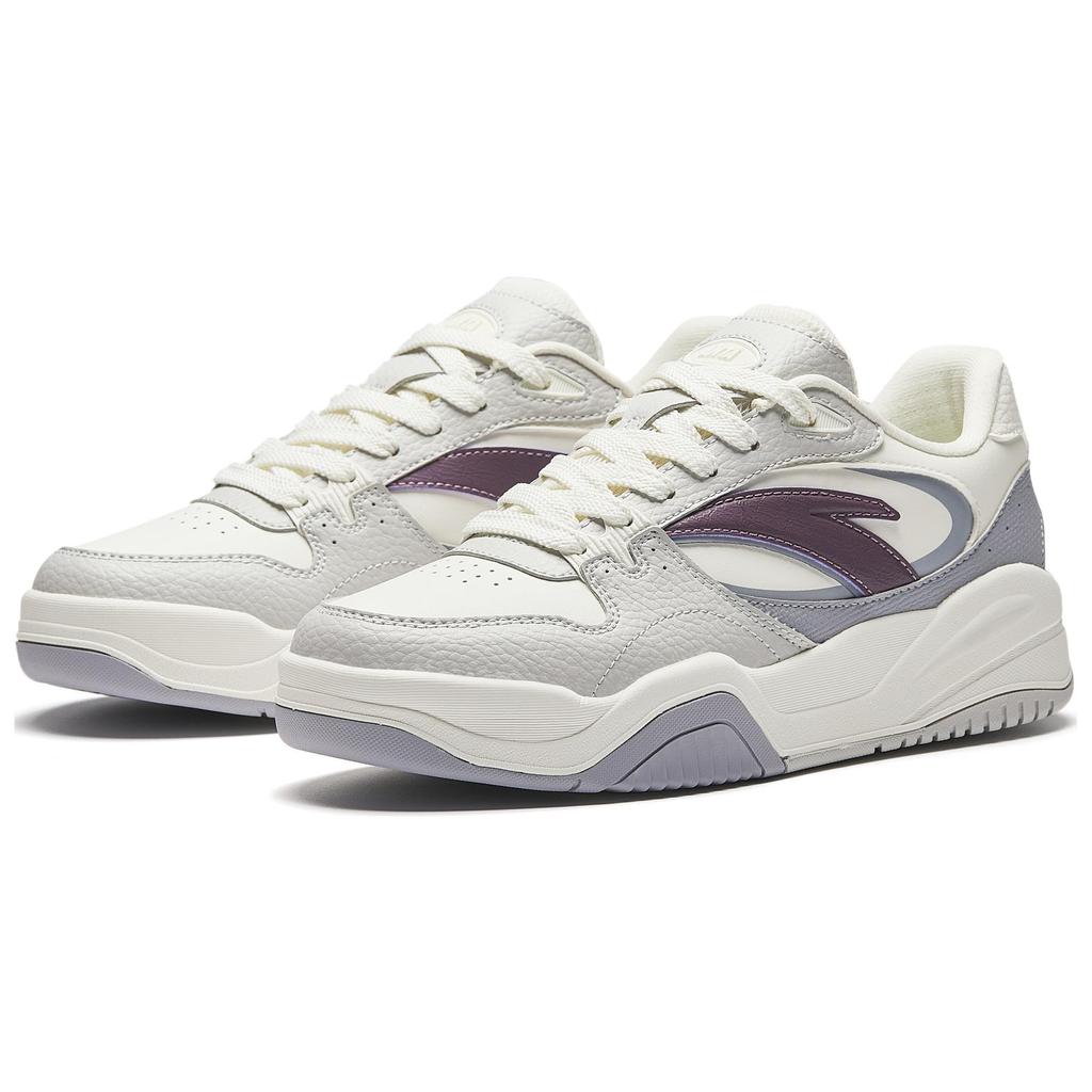 Anta Wave Shoes Versatile Casual Height Increasing Wear Resistant Lightweight Non Slip Low Top Skate Shoes Women sneaker White Purple Gray 922518005-2