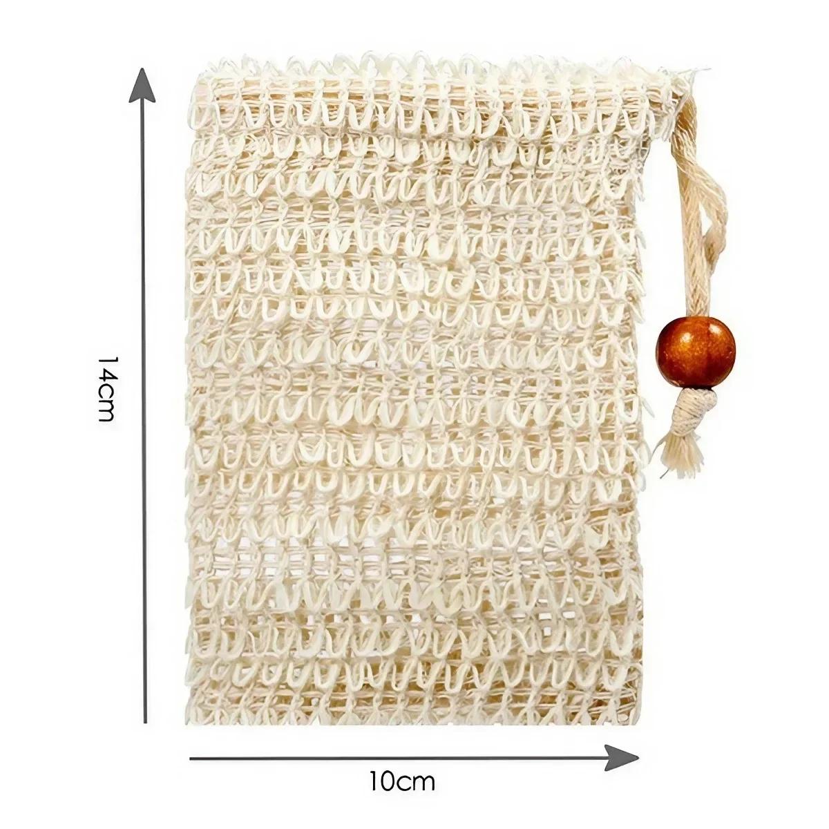 

Hanging Sisal Soap Bag Ramie Foaming Pouch Cotton Linen Soap Saver Kitchen Bath Shower Exfoliating Zero Waste Home Accessories кофейный
