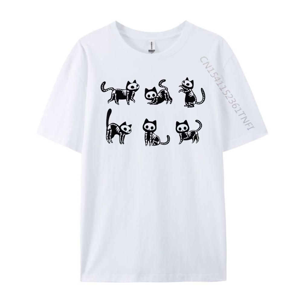 Cat Skeleton Grey Shirt Graphic Tee Camiseta T Shirt for Men National Flag Day Shirts Graphic Tee Cotton Tshirt Men Tops  Tees