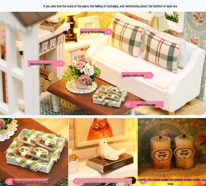 Zhiquwu DIY Forest Blue Time House with Dust Cover - Upgraded Version