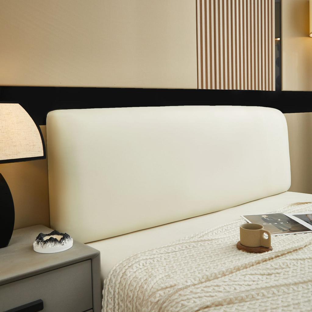 PU Leather Headboard Cover Stretch All-Inclusive Bed Headboard Slipcover Universal Dust-Proof Decorative Furniture Cover