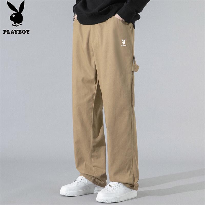 

PLAYBOY Men s Casual Loose Straight-Leg Cargo Pants 4XL