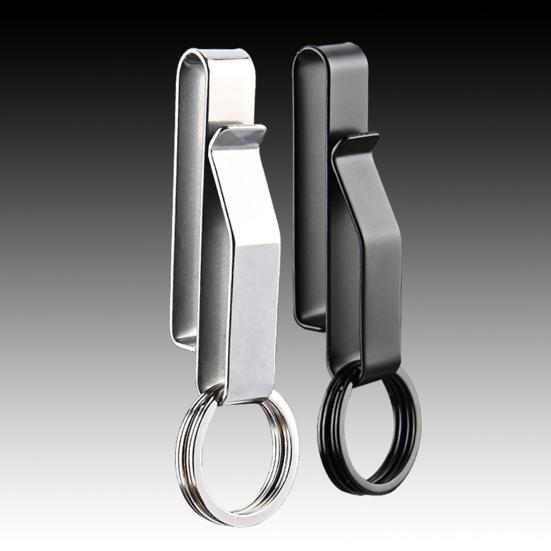 Belt Key Clip Keychain Clip Rustproof Corrosion Resistant Lightweight Reusable Tactical Belt Key Holder with Key Rings