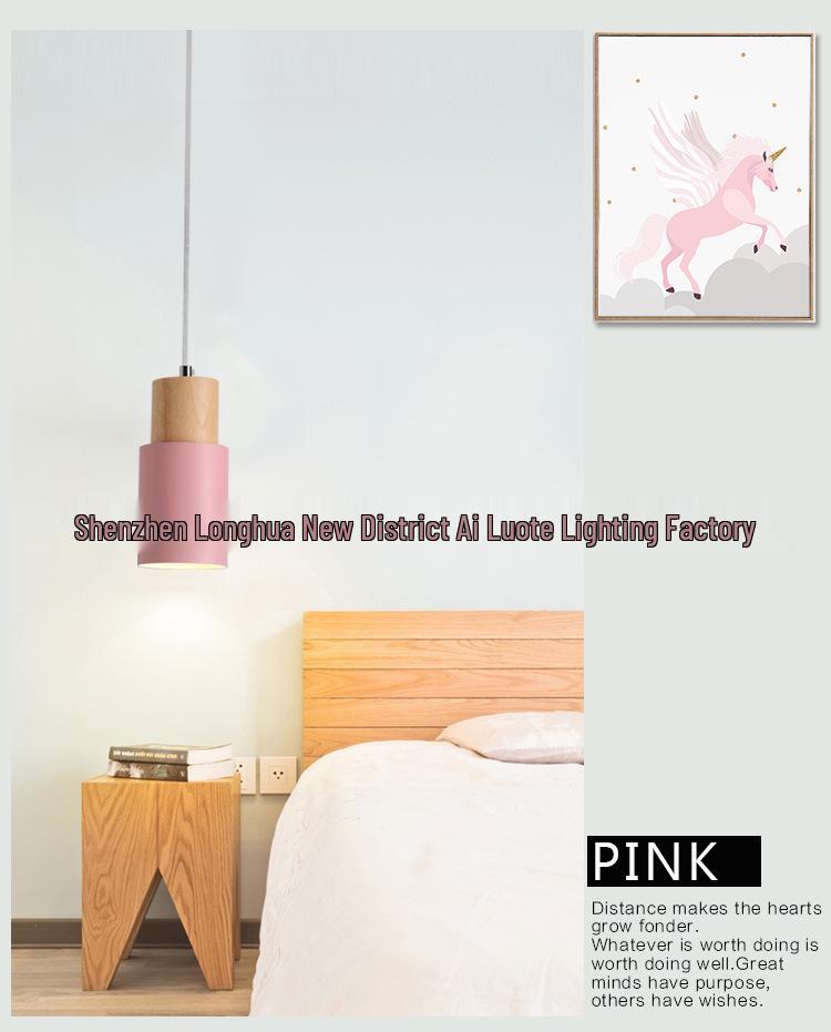 Nordic Solid Wood Macaron Pendant Light - Modern, Creative Lighting for Restaurants, Bars, and Bedrooms.