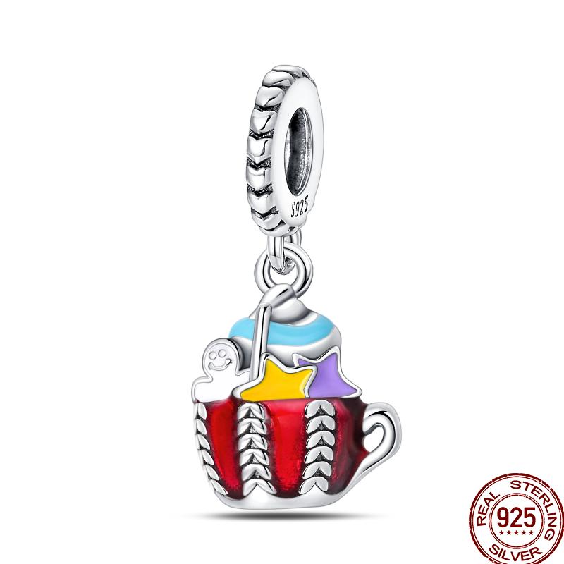 Copper Dessert Afternoon Tea Series Pink Zircon Sweets Playground Series Suitable Fit Pan Original Bracelet Diy