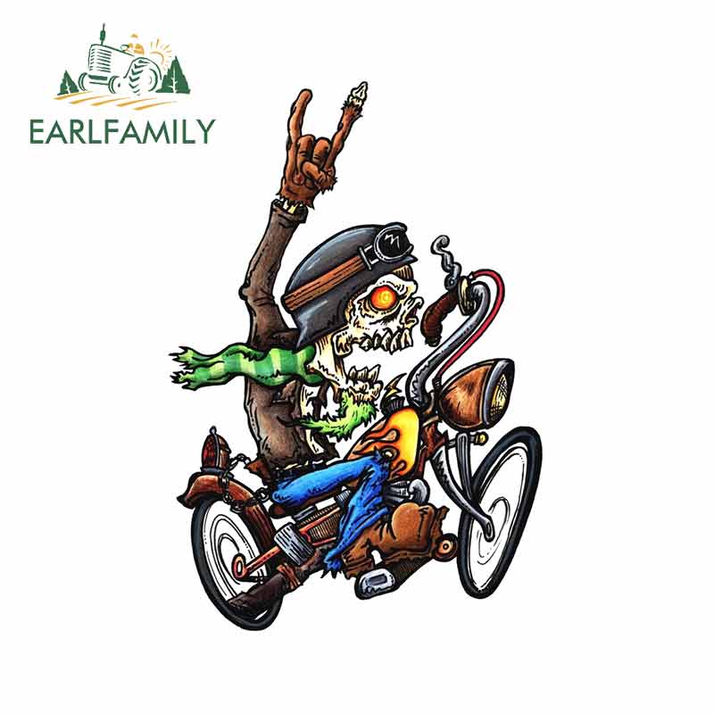 

EARLFAMILY 13 см x 8,9 см для Reaper Bobber череп мотоциклетные автомобильные наклейки аниме автомобильные аксессуары устойчивая к царапинам наклейка виниловая наклейка