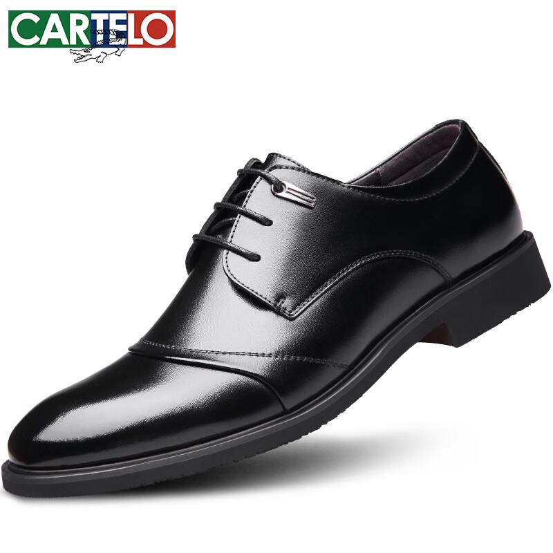 CARTELO Men s Cowhide Leather Derby Formal Shoes EU 41