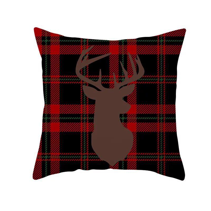 Classic Red Plaid Christmas Pillowcase Festive Home Decoration Gift Pillow Cushion Cover