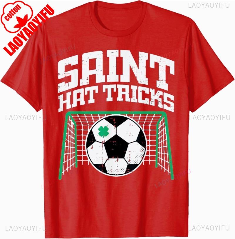 St Patricks Day Man T Shirt Soccer Saint Hat Tricks Pattys Men Boys Kids TShirt Trendy Cotton Outdoor Tops Summer Shortsleev