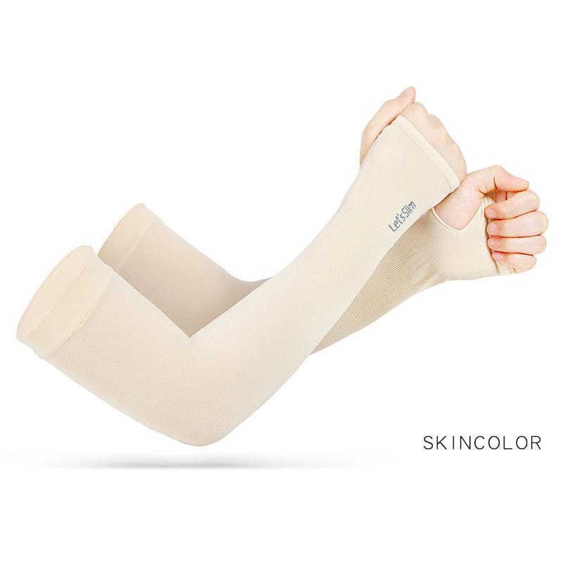 UV Solar Arm Sleeves Woman Men Cycling Fingerless Gloves Cool Muff Summer Ice Silk Elastic Arm Cover Driving Anti-Sunburn Sleeve