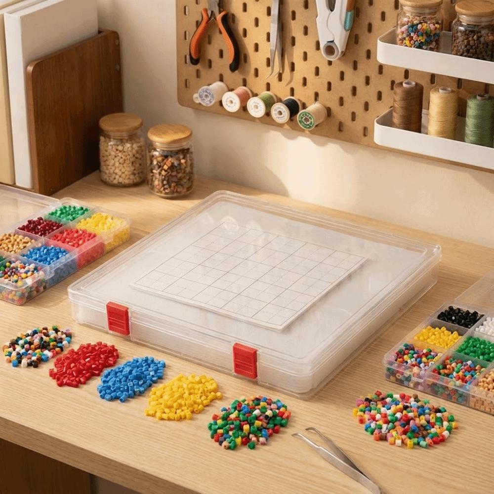 Anti-Spill Perler Bead Storage Box Transparent Semi-finished Storage Box Project Storage
