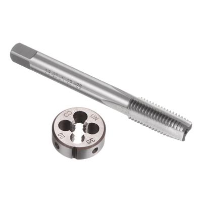 Uxcell 2-Piece Tap & Die Set, 3/8-20 UNF Thread Tap & Round Die, Tapping Thread Tool, Tap & Die Kit for Nut, Screw, Bolt Thread Repair