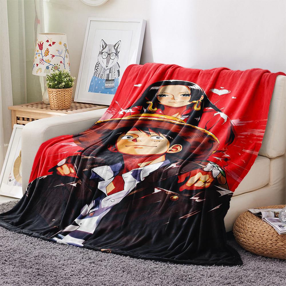 1PC Luffy D Patterned Flannel Blanket Suitable For All Seasons For Home Decor Warmth And Comfort Gifts Holiday Present