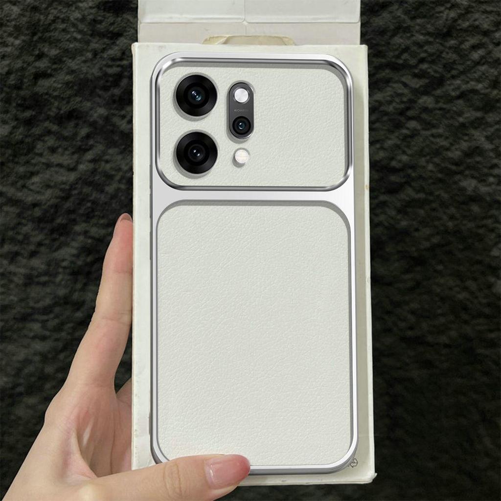 Premium Executive Leather Case for OPPO Reno14 Pro 5G Large Window Lens Protector Cover