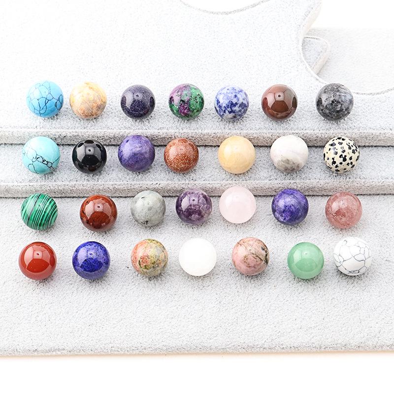 16mm Natural Crystal Agate Round Beads, Holeless, Optional Holes for DIY Ornaments