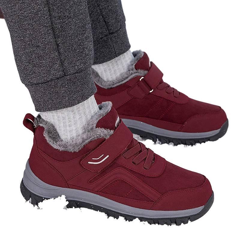 High-top large cotton shoes, winter velvet thickened warm cotton boots, medium walking sports shoes