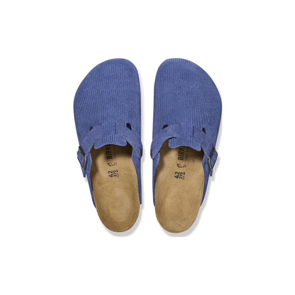 Birkenstock Boston Massage Antibacterial Closed Toe Slippers Unisex Blue Narrow 1026182