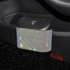 Diamond Crystal Car Trash Bin Hanging Vehicle Garbage Dust Case Storage Box Pressing Type Trash Can Auto Bling Accessories
