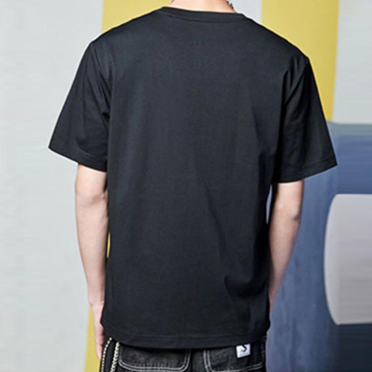 Li Ning Logo Print Letter Round Neck Pullover Short Sleeve T-Shirt Unisex T-Shirt Black YHST175-1