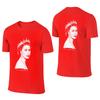 T-shirt Reversibile Stile Coppia Retrò Regina Elisabetta II Tee Retrò Americane Facili da Pulire
