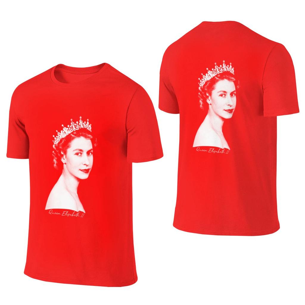 T-shirt Reversibile Stile Coppia Retrò Regina Elisabetta II Tee Retrò Americane Facili da Pulire