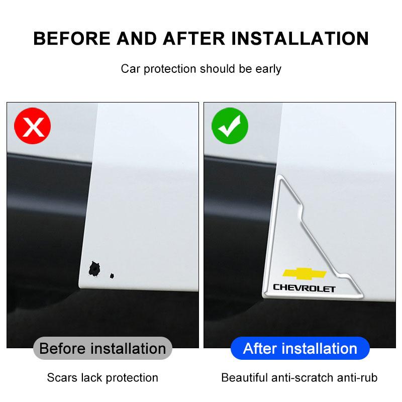 2Pcs Transparent Car Door Corner Cover Anti-Scratch Protection Sticker For Chevrolet Spark Captiva Camaro Lova Aveo Auto Rear View Mirror Sun Eyebrow
