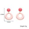 Neue Acryl Großer Kreis Runde Hängeohrringe für Frauen Unregelmäßige Rosa Geometrische Hohl Schmuck Ohrring