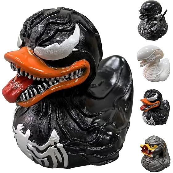 EROCK Unique Resin Duck Sculpture - Horror Movie Character Ducks, Creative and Playful Decorative Art, Perfect for Home, Office, Collectibles, and Movie Character Ducks a