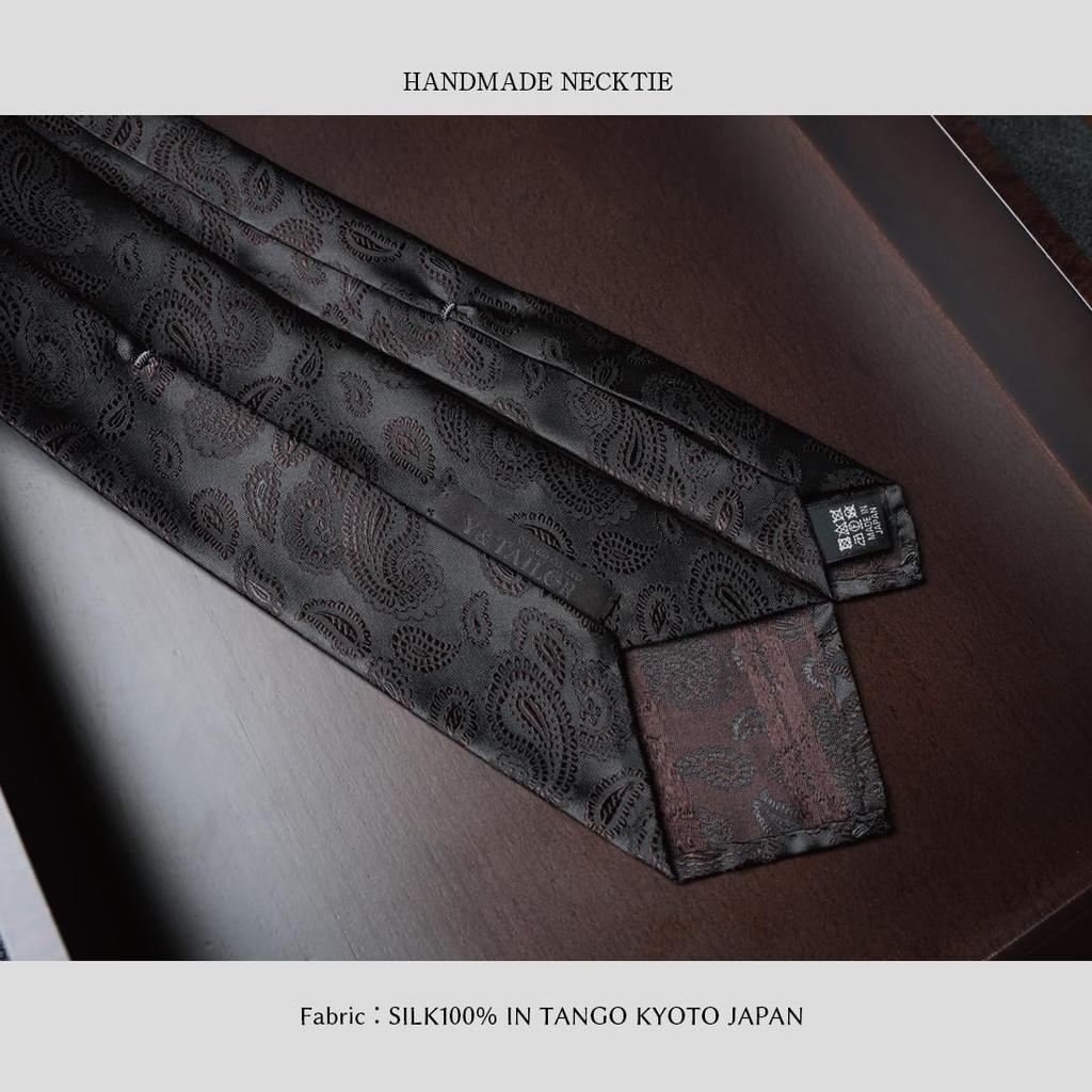[Y&TAILOR] Krawatte [Settepieghe] Siebenfach Paisley Dreifach Handgerollt 100% Seide Marke Kyoto Tango Hergestellt in Japan Y&TAILOR (Paisley Grau