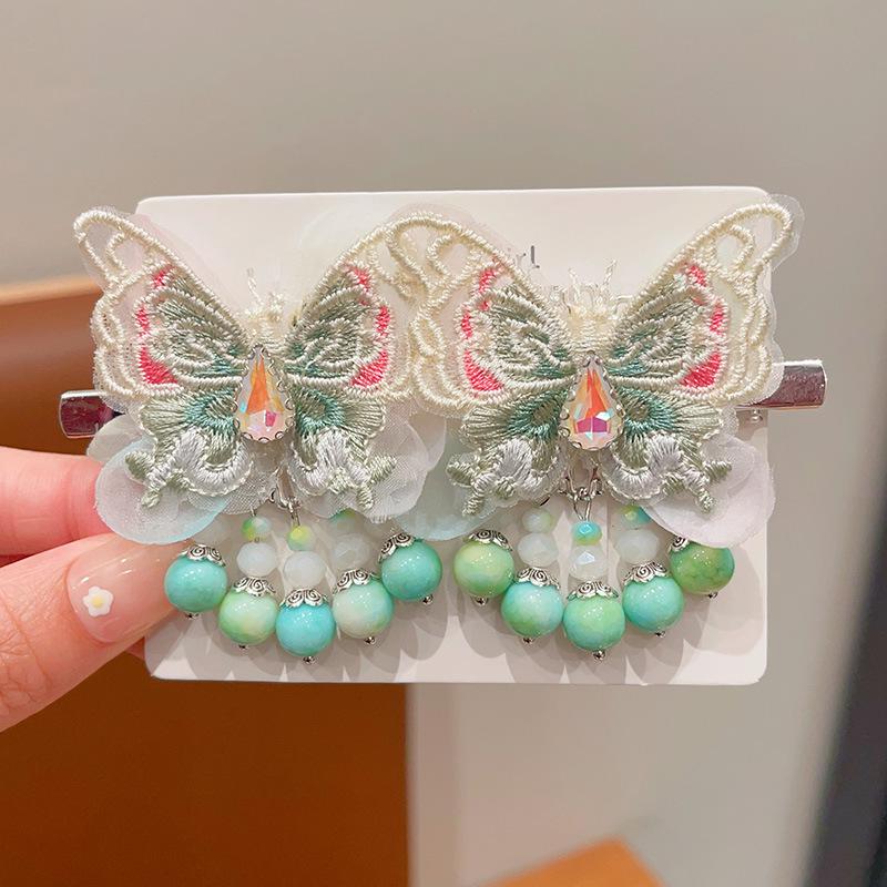 Mid-Autumn Hanfu Fairy Hair Clip - Women's & Children's Ancient Style Floral Tassel, Sweet Accessory for Girls