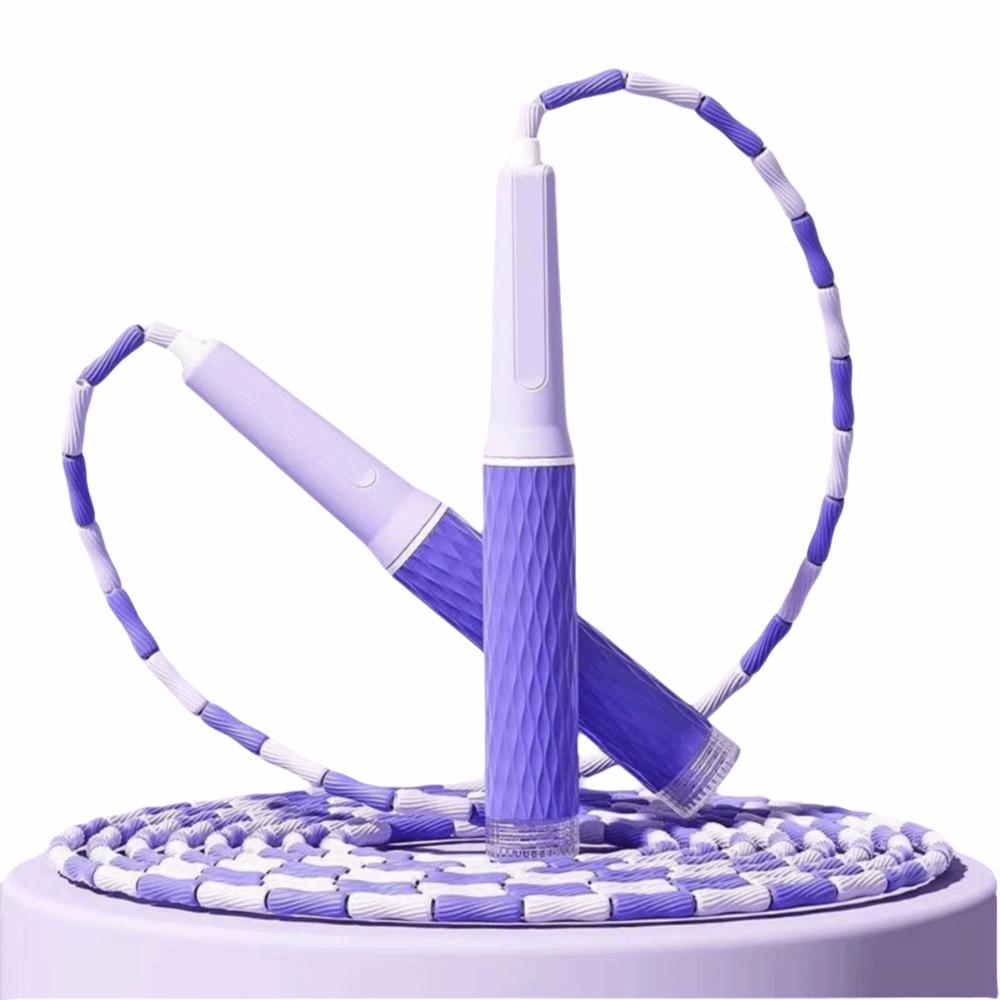 

Soft Beaded Training Rope Bamboo Stem Type Fitness Gym Rope Durable Jump Rope For Beginners фиолетовый