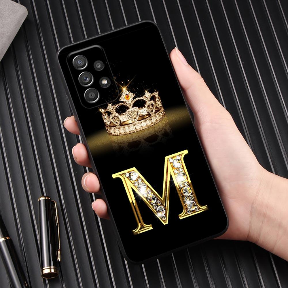Letter M L E T K J I U Funda For Samsung Galaxy A56 A55 A36 A26 A16 A54 A52 A72 A35 A34 A25 A21S A14 A06 Case Soft Phone Cover