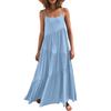 2025 European Women's Summer Pleated Irregular Long Beach Dress