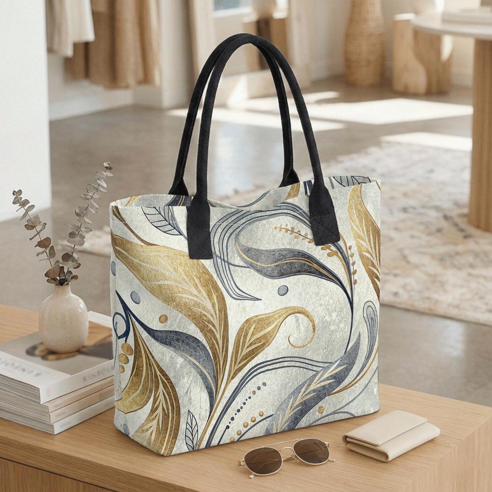 Boho Floral Tote Bag Casual Daily Handbag Lightweight Shopping Purse