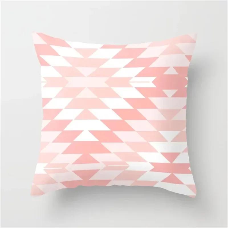Color block geometric patterns Double-sided Printed pillow cover Short plush Suitable living rooms bedrooms throw cushion cover