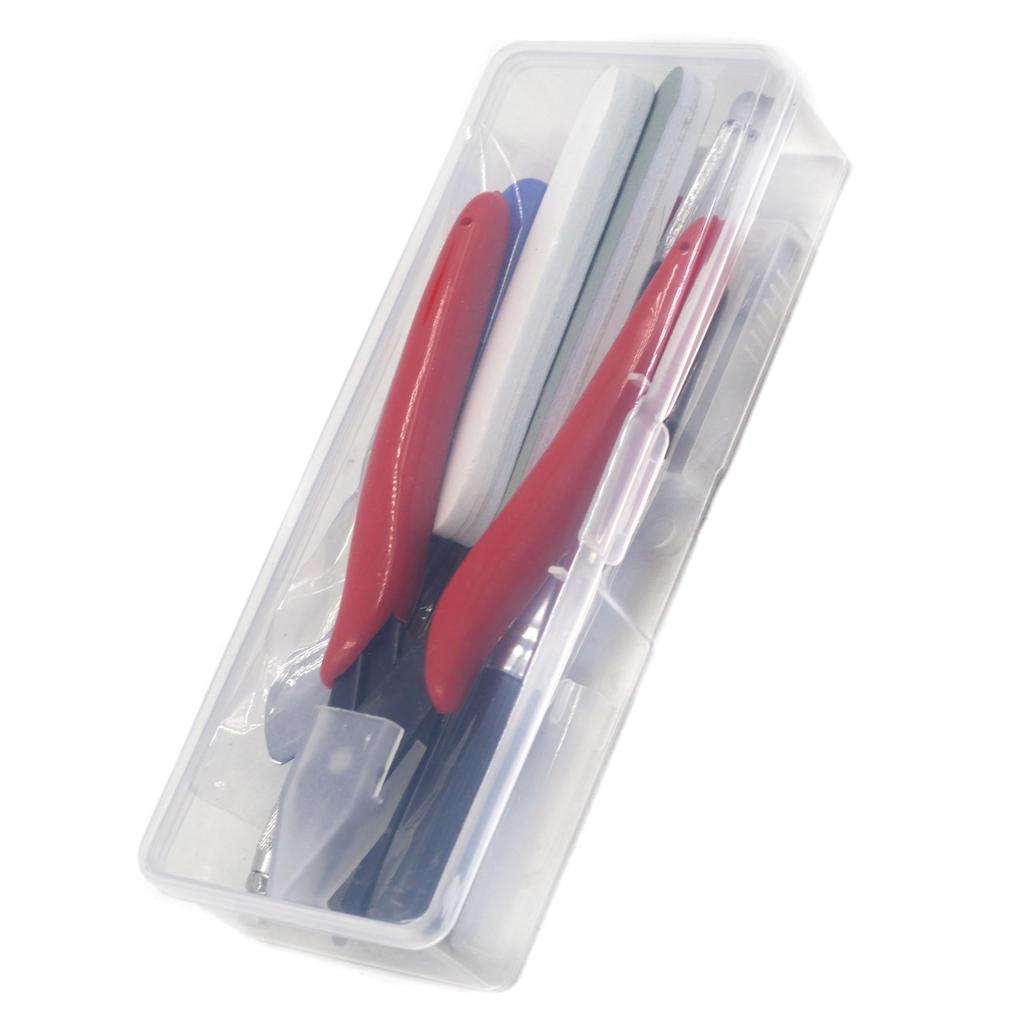 Plastic Model Tool Set for Includes and Design Cutter with Storage Perfect for Plastic Model Making and 14-Piece Beginners, Thin-Blade Nippers, File,