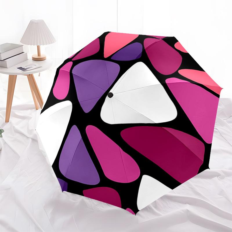 1pc Abstract Pattern Automatic Cute Umbrella 8-Bone Design Compact Gear for Outdoor Travel, Perfect Holiday Gift yy251230060