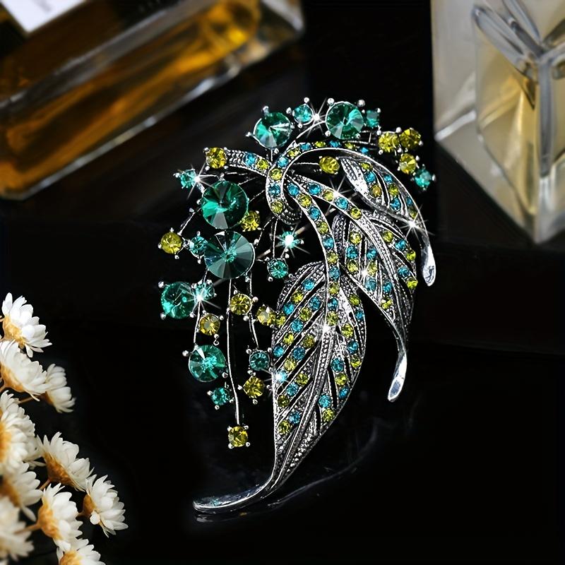 SKEDS Women Girls Luxury Rhinestone Large Size Pin Exquisite Fully Crystals Creative Women's Badges Banquet Brooch Jewelry