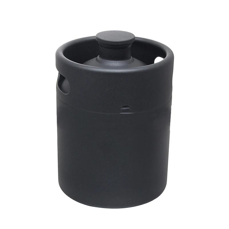 304 Stainless Steel Black Mini Keg Beer Growler Portable Beer Bottle Home Beer Making Wine Bar Accessories Tool Brewing Corneliu