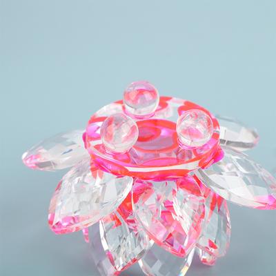 60Mm Quartzlotus Flower Crafts Glass Fengshui Ornaments Figurines Gift