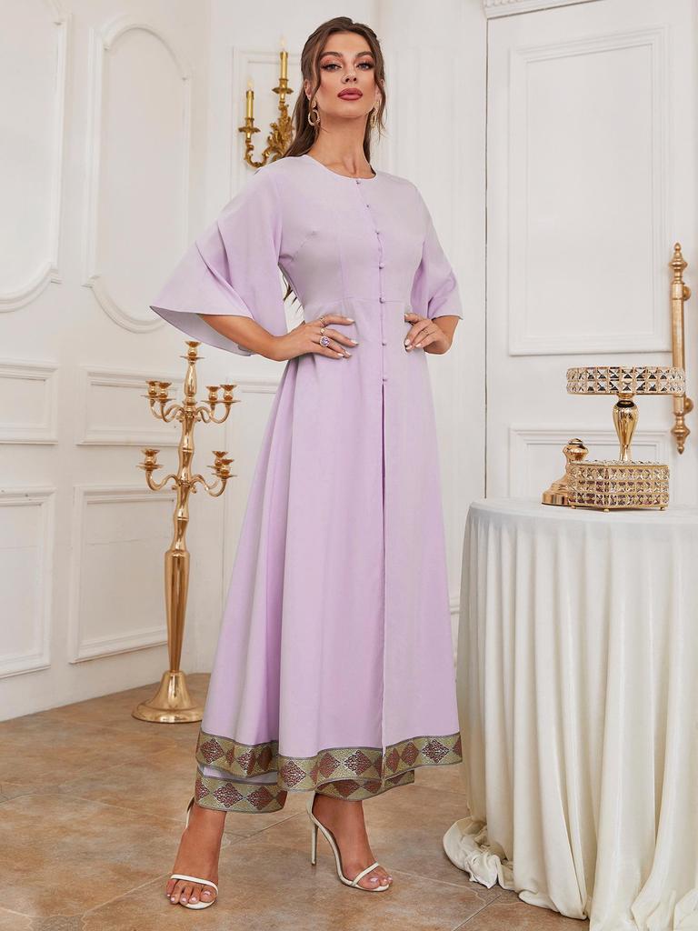 Elegantes 2025 Abaya- & Cardigan-Set für Frauen aus dem Nahen Osten