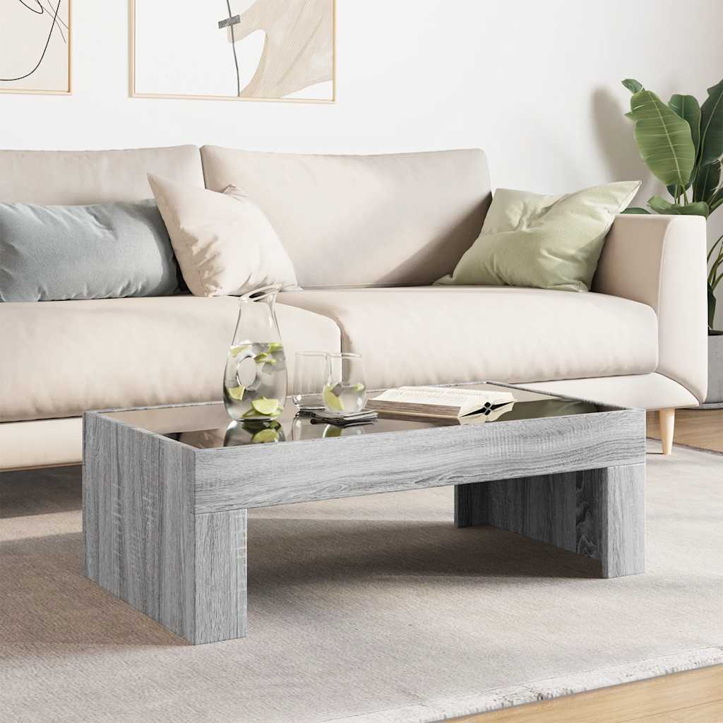 Infinity LED Coffee Table in Grey Sonoma 90 x 50 x 30 cm