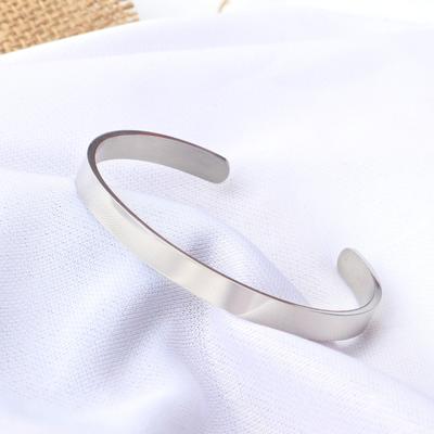 Neues Klassisches Einfaches Herrenarmband Offenes Verstellbares Glänzendes Edelstahlarmband
