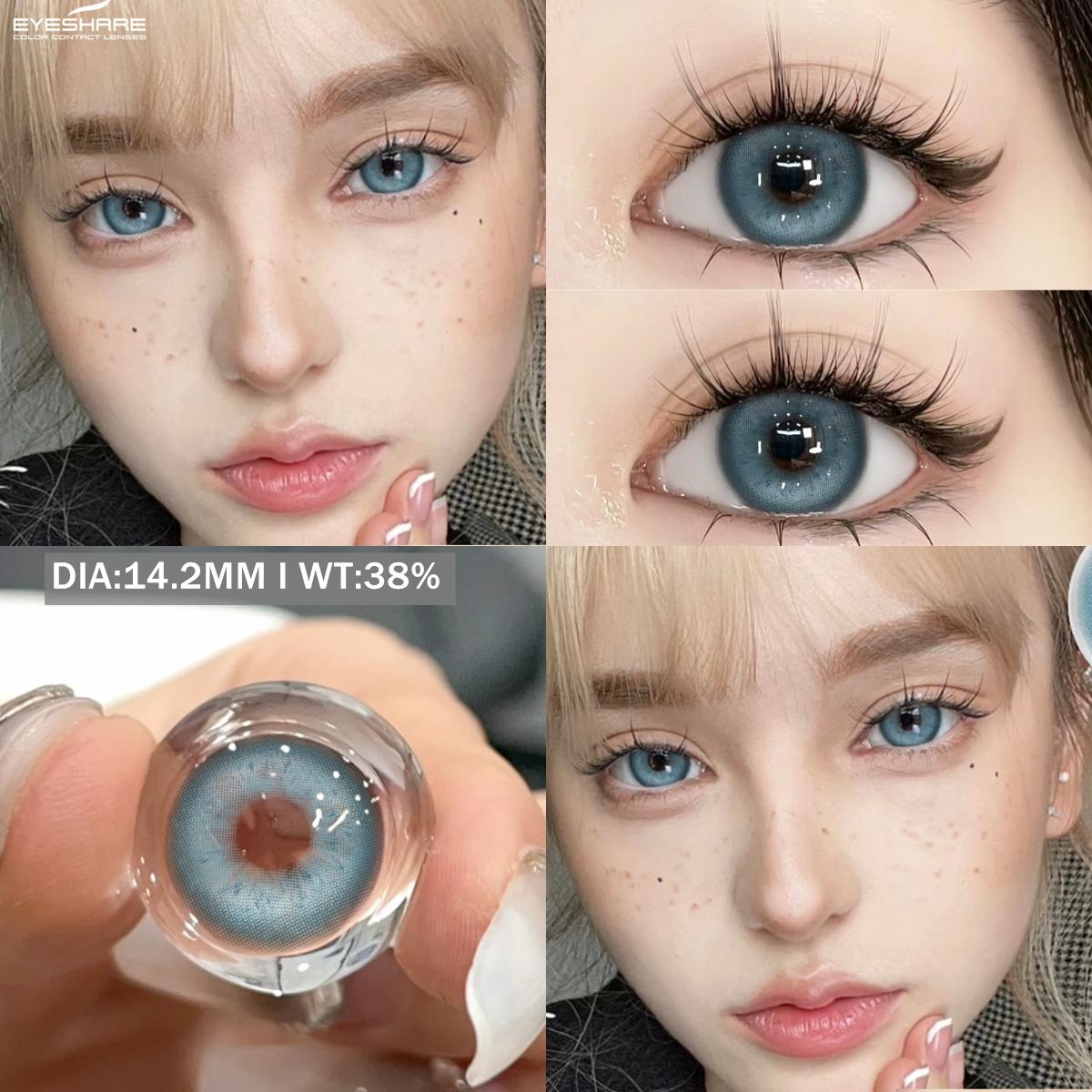 

EYESHARE 1 пара совершенно новых модных цветных контактных линз, синие линзы, зеленые косметические линзы, коричневые серые корейские популярные линзы, цветные косметические красные линзы