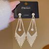 925 Silver Needle Tassel Pearl Earrings: High-End Celebrity Design for Women