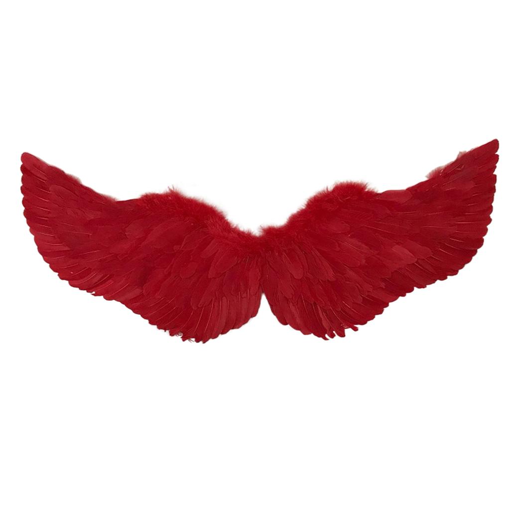 Angel Wings Feather Wings with Elastic Straps Adjustable Halloween Costume Wings for Women Girls Cosplay Fairy Wings